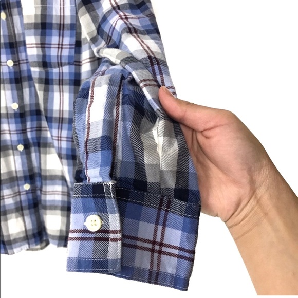 Old Navy Boyfriend Flannel Plaid Sz XS - Picture 3 of 8
